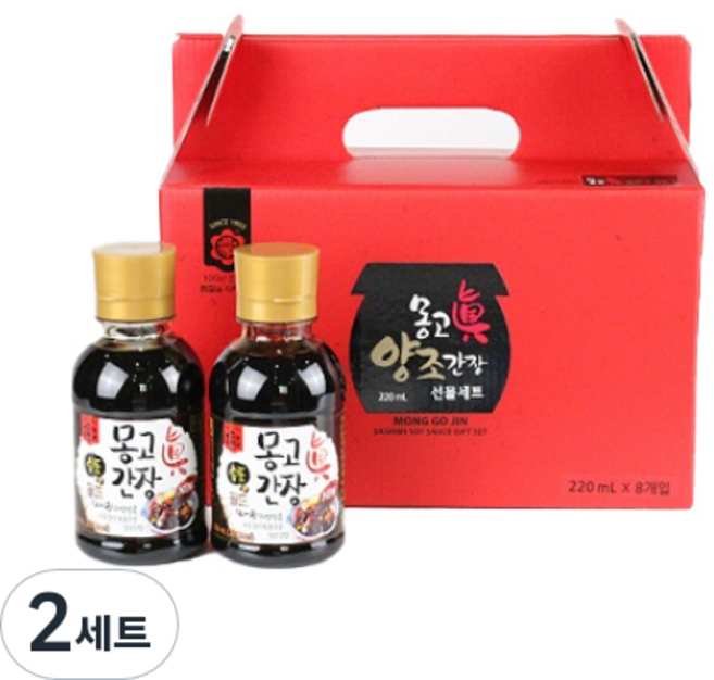 몽고진간장 프리미엄 송품 골드 양조 진간장 선물세트, 220ml, 16개