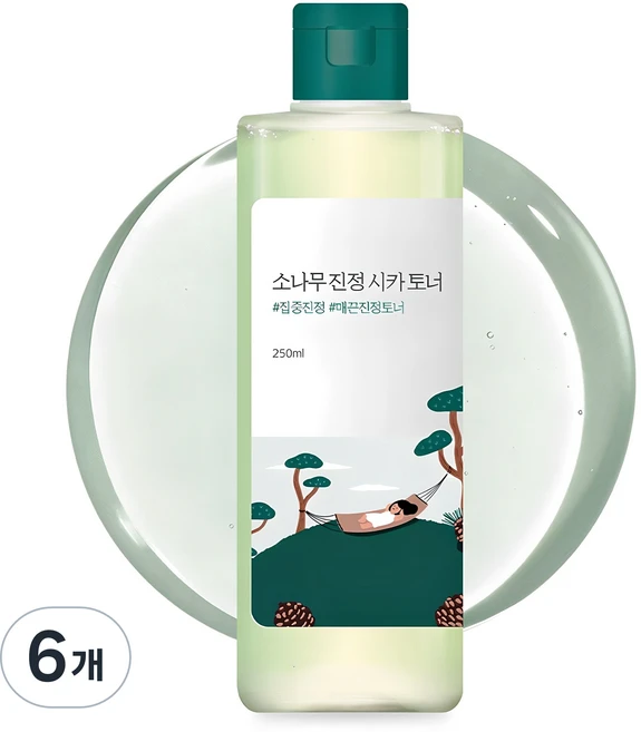 라운드랩 소나무 진정 시카 토너, 250ml, 6개 - 쿠팡