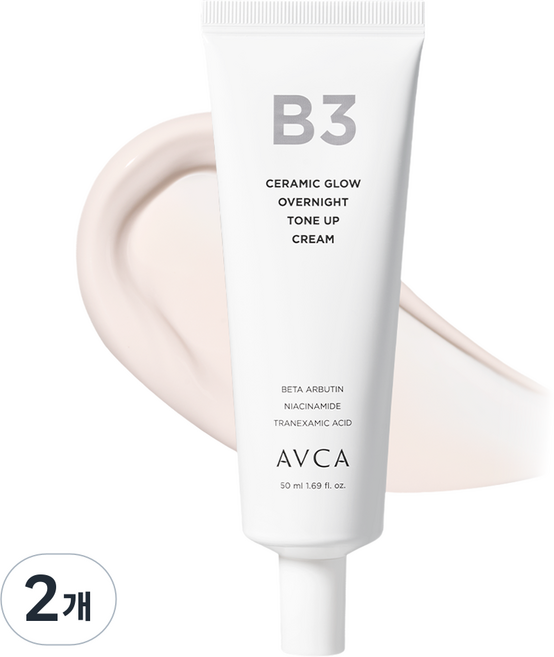 AVCA 陶瓷光澤晚安塗抹式提亮霜, 2個, 50ml
