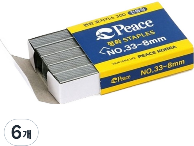 피스코리아 편한 호치키스 300 전용침 8mm, 6개, 33호침