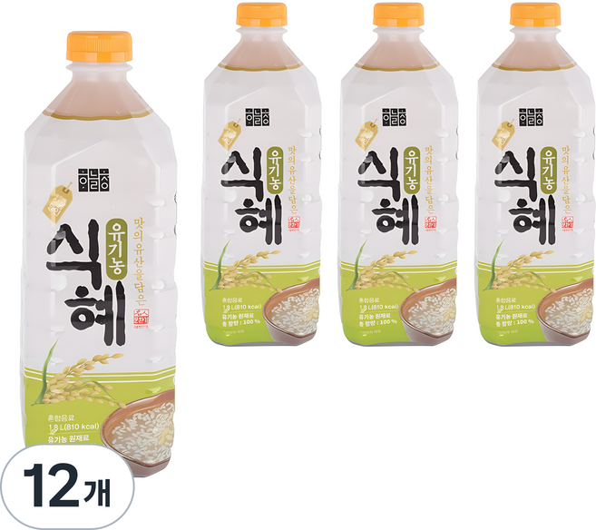 하늘청 유기농 식혜, 1.8L, 12개