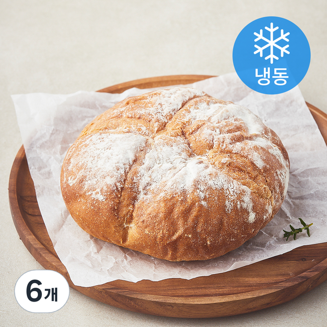 프레시오늘 우리밀 39% 우리통밀 리얼버터 수제 저당 돼지감자깜빠뉴 (냉동), 200g, 6개