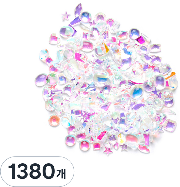 메이브라운 얼음 네일 스톤 플랫백 M02266, 혼합색상, 1380개