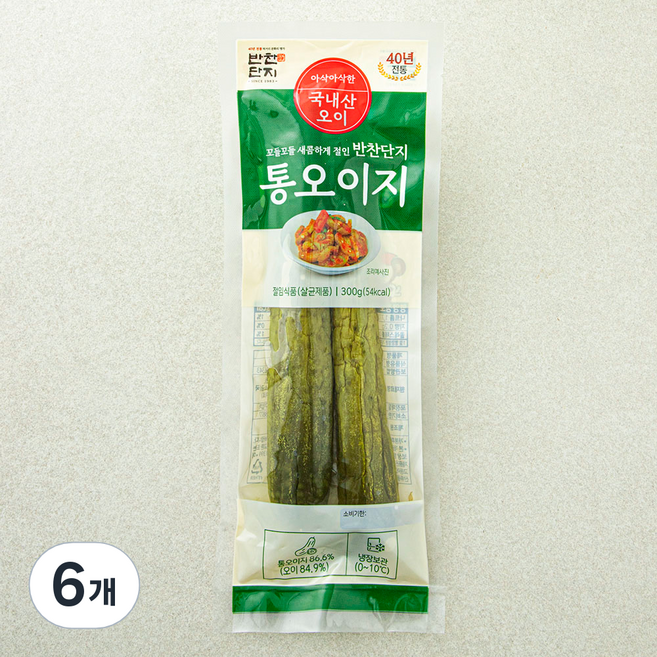 반찬단지 통오이지, 300g, 6개