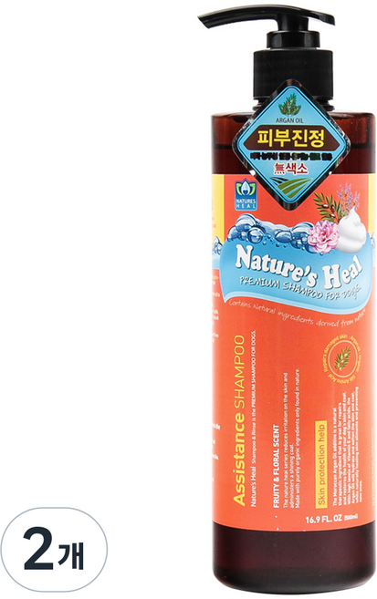 네이쳐스힐 강아지 어시스턴스 피부 진정용 샴푸, 500ml, 1개입, 2개