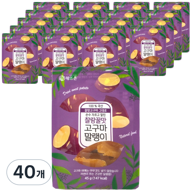 해뜨온 찰랑꿀맛 고구마 말랭이, 40개, 45g