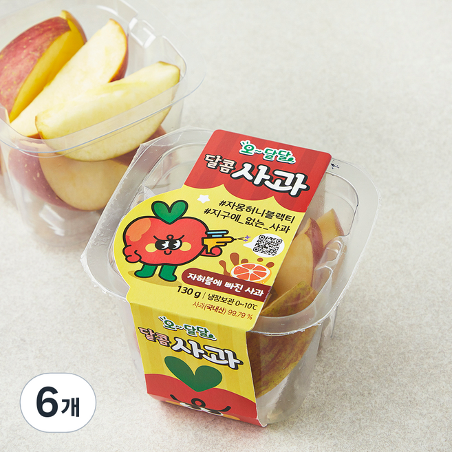 오 달달 달콤 사과, 130g, 1개입, 6개