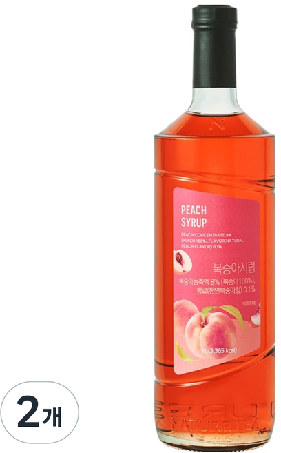 네이쳐티 복숭아시럽, 2개, 1L