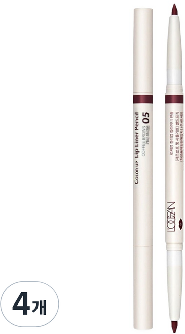 로쎄앙 립라이너 펜슬 0.5g, 05 커피브라운, 4개