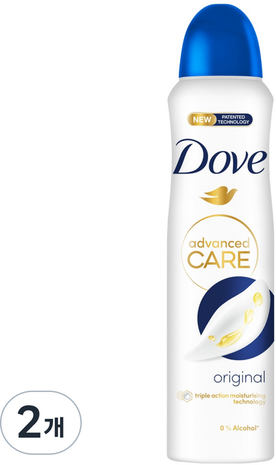 도브 데오드란트 스프레이 오리지널, 150ml, 2개