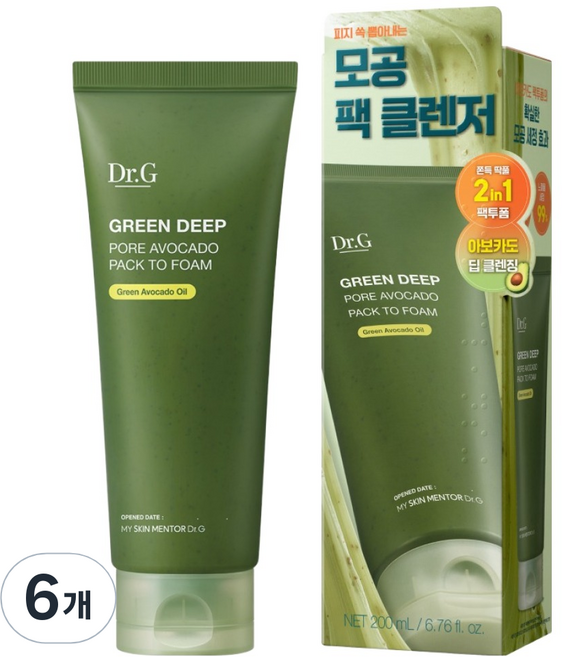 닥터지 그린 딥 포어 아보카도 팩투폼, 200ml, 6개