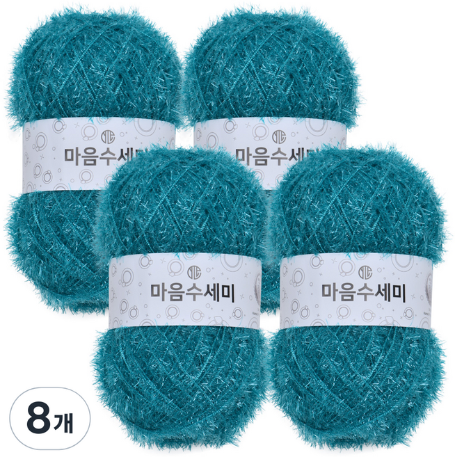 연일섬유 마음수세미 펄 뜨개실, 38 청록, 8개