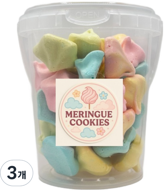 미꼬 머랭쿠키 솜사탕, 30g, 3개
