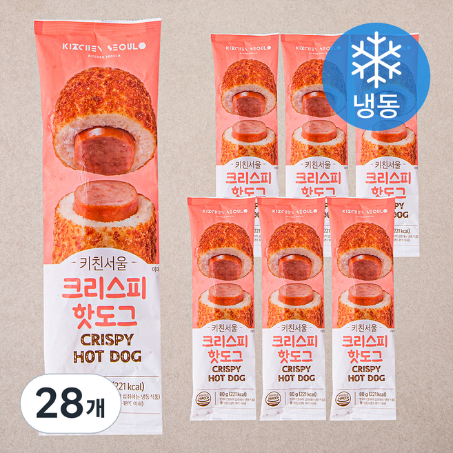 키친서울 크리스피 핫도그 (냉동), 80g, 1개입, 28개