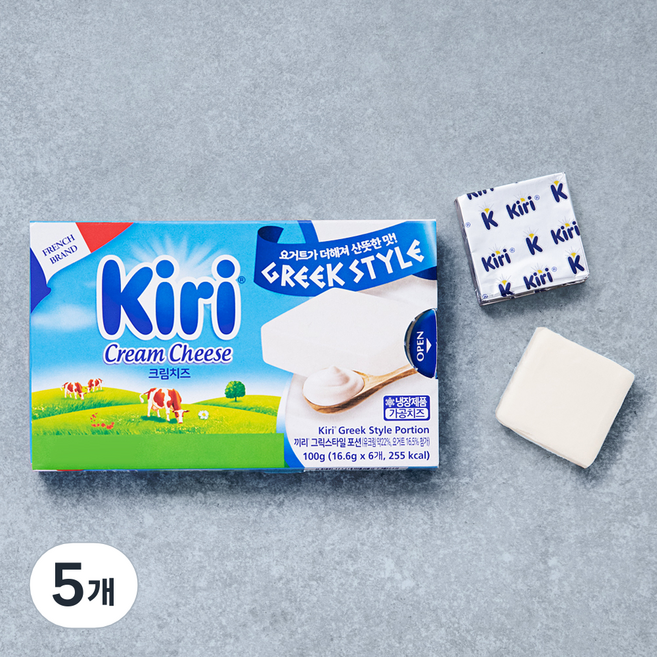 끼리 그릭스타일 크림치즈, 16.6g, 6개입, 5개