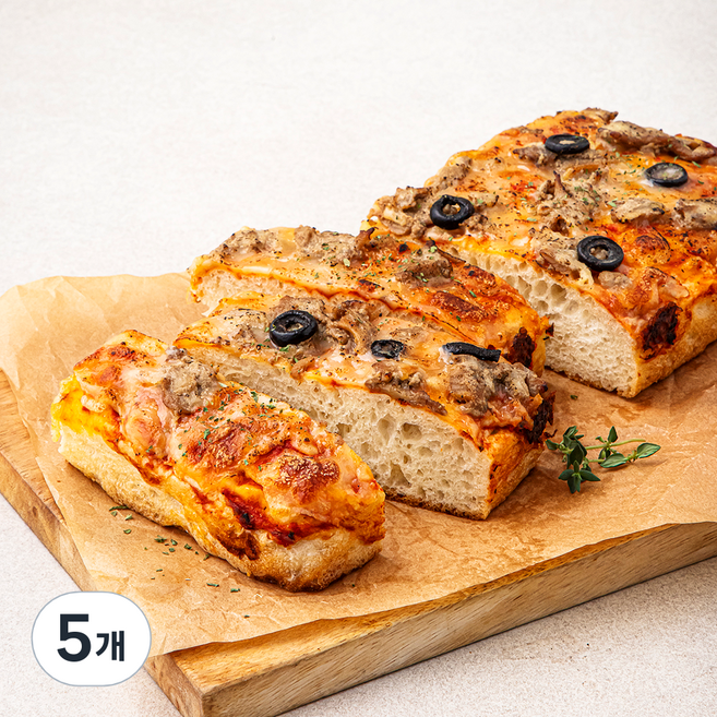 브로드카세 발효종 불고기 포카치아피자빵, 280g, 1개입, 5개