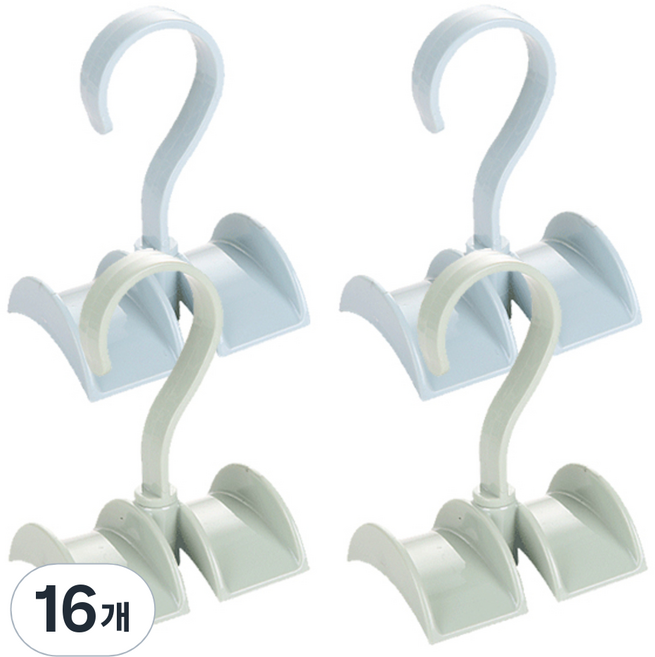 리버그린 회전식 다용도 가방정리걸이, 블루 + 그린, 16개