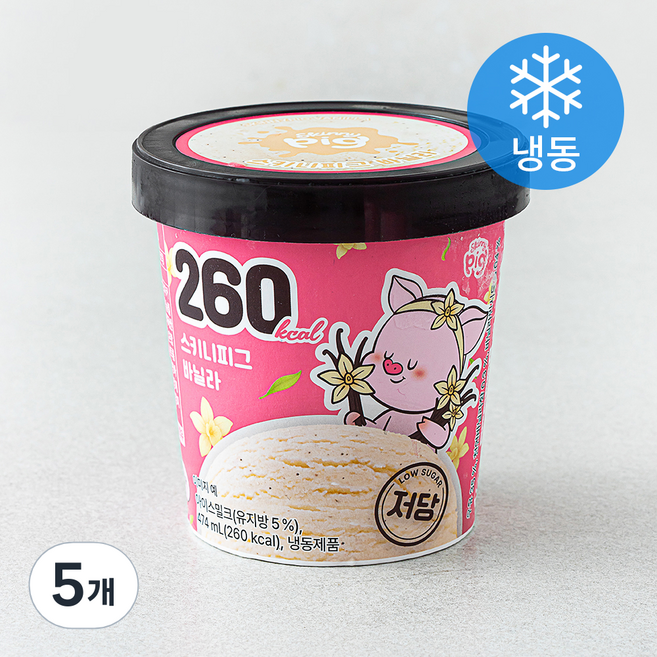 스키니피그 바닐라 파인트 (냉동), 5개, 1개입, 474ml