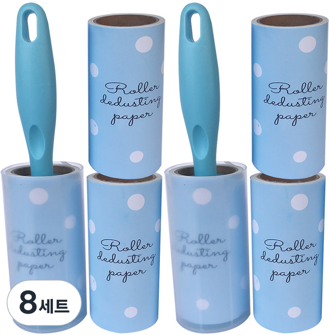 퍼닉 유니크 사선테이프 롤 클리너 일자형 블루 + 리필 3p 세트, 8세트