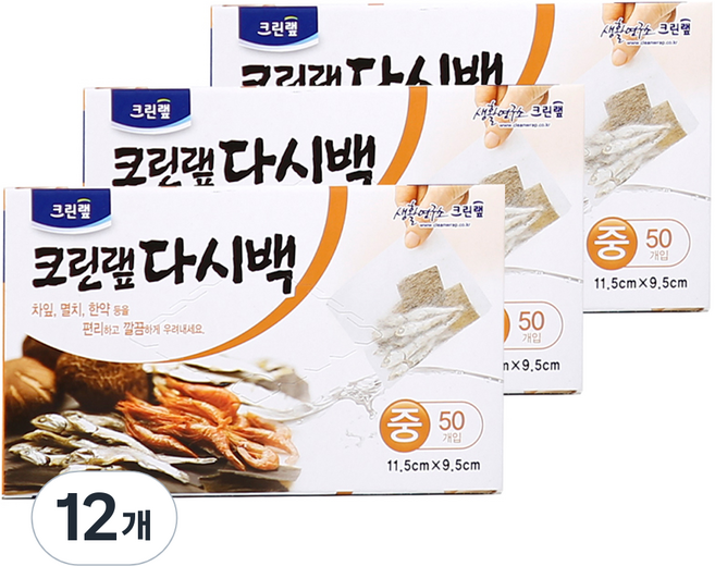 크린랩 다시백, 중(M), 50개, 12개
