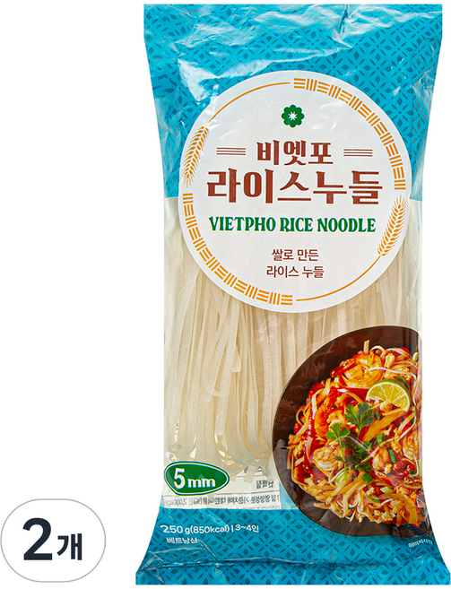 비엣포 라이스누들 5mm, 250g, 2개