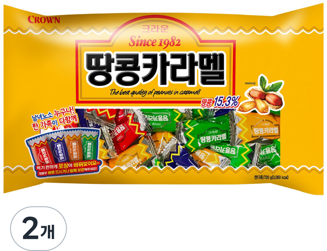 크라운 땅콩카라멜, 720g, 2개