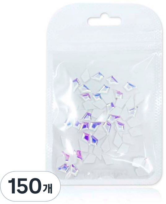 메이브라운 네일스톤 대용량 하트 롱다이아 네일파츠, 오로라화이트, 150개