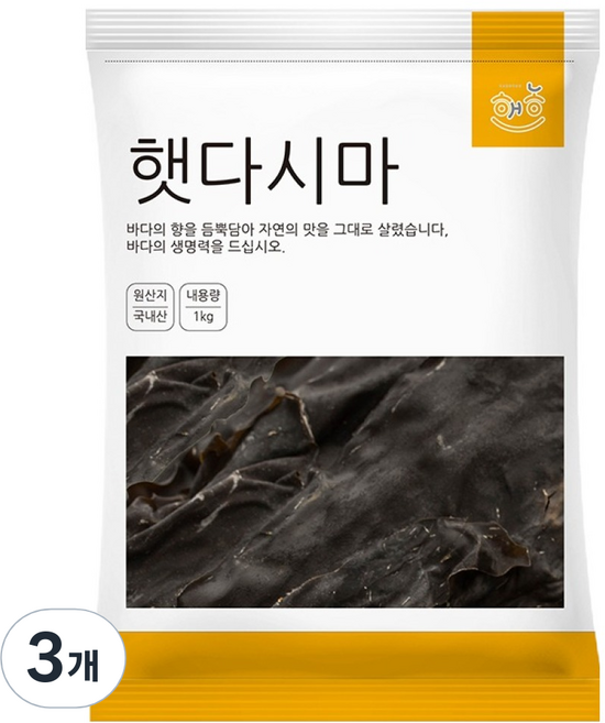 해농 햇다시마, 1kg, 3개