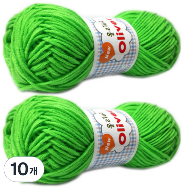 행복뜨기 올리버 뜨개실, 586 연두, 10개