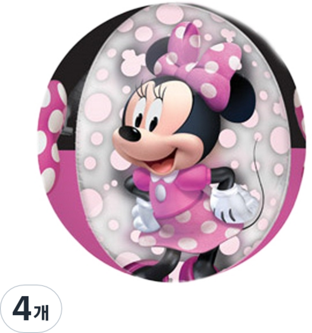 와우파티코리아 오브 미니마우스포에버 은박풍선, 혼합색상, 4개