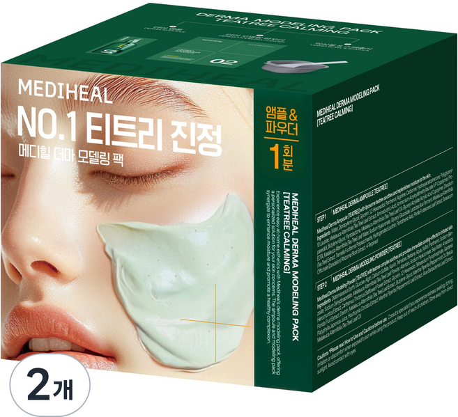 메디힐 티트리 진정 더마 모델링 팩, 1개입, 2개