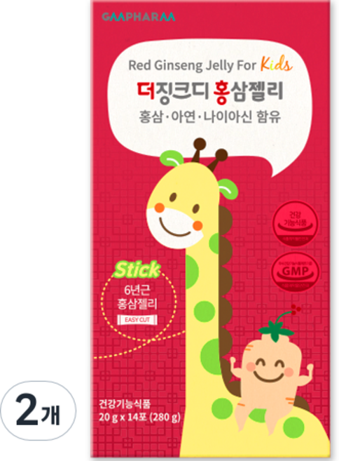 지엠팜 유아용 더징크디 홍삼젤리, 2개, 280g