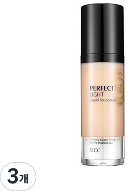 엠씨씨코스메틱 퍼펙트 라이트 리퀴드파운데이션 40ml, 21호 라이트베이지, 3개