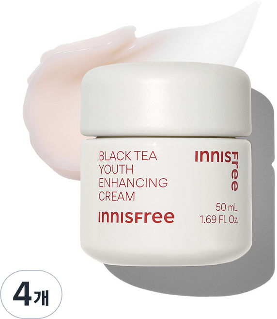 이니스프리 New 블랙티 유스 인핸싱 탄력 크림, 50ml, 4개