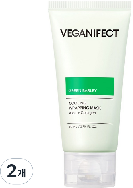 veganifect 青麥蘆薈剝離式面膜, 2個, 1入