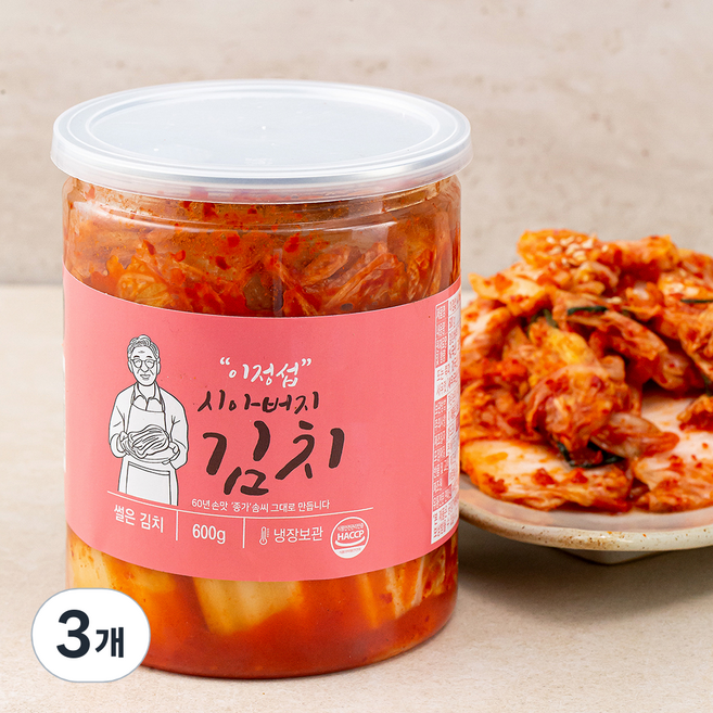 이정섭 시아버지 썰은김치, 600g, 3개