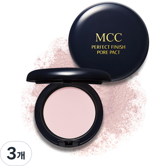 엠씨씨코스메틱 퍼펙트 피니쉬 포어 기름종이 팩트 8g, 3개, 라이트 핑크