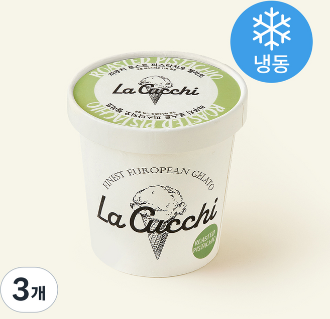 라쿠치 로스트 피스타치오 젤라또 (냉동), 3개, 1개입, 473ml
