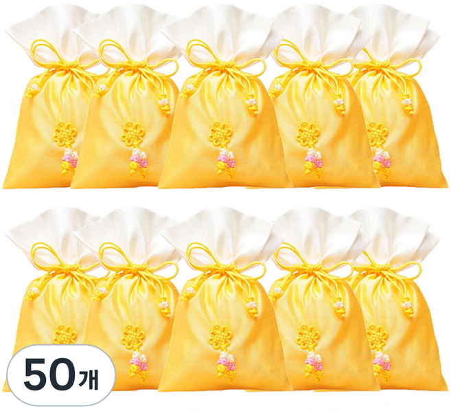 包裝網 傳統福袋 基本款 小, 01 黃色, 50個