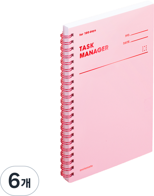 모트모트 태스크 매니저 100days 노트, 로즈쿼츠, 6개