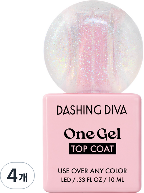 데싱디바 원젤 탑코트, 투명, 4개, 10ml