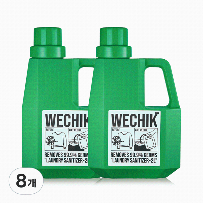 위칙 소독 섬유유연제 본품, 2L, 8개