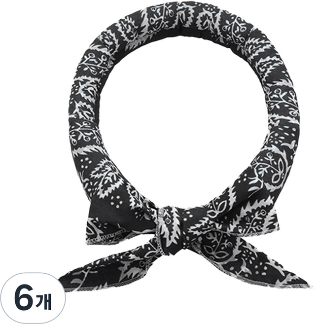 코멧 냉동 아이스 넥 스카프 목 손목 발목, 블랙, 6개