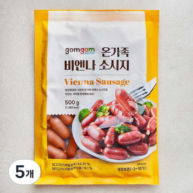 곰곰 온가족 비엔나 소시지, 500g, 5개
