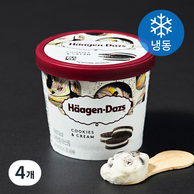 하겐다즈 쿠키 앤 크림 (냉동), 100ml, 1개입, 4개