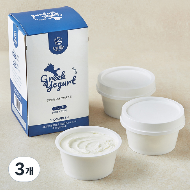 강훈목장 수제 그릭요거트 시그니처, 100g, 3개, 3개입