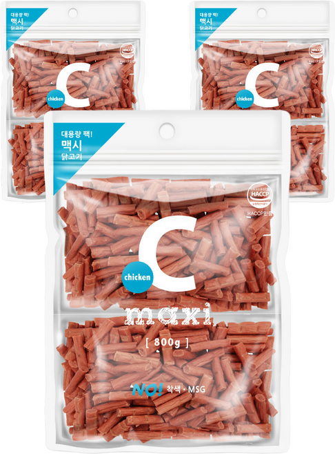 맥시 강아지 대용량 져키, 치킨 져키 맛, 800g, 3개