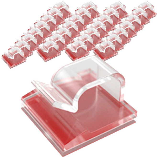 디오셀 케이블 선정리 클립, 60개, 투명