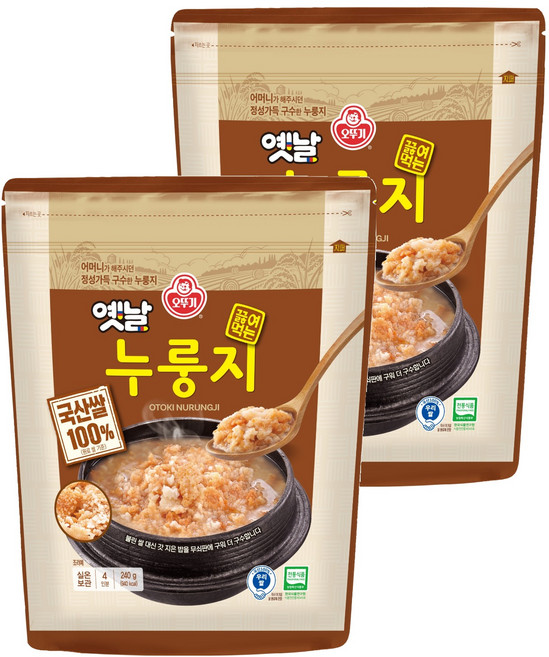오뚜기옛날 구수한 끓여먹는 누룽지, 240g, 2개