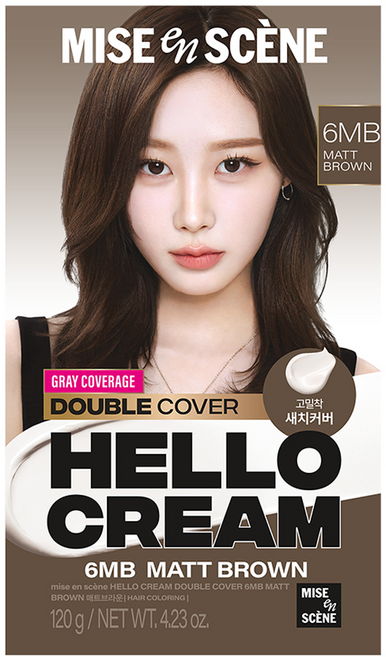 mise en scene 魅尚萱 Hello Cream 雙效遮白髮染髮霜, 霧面棕, 1個